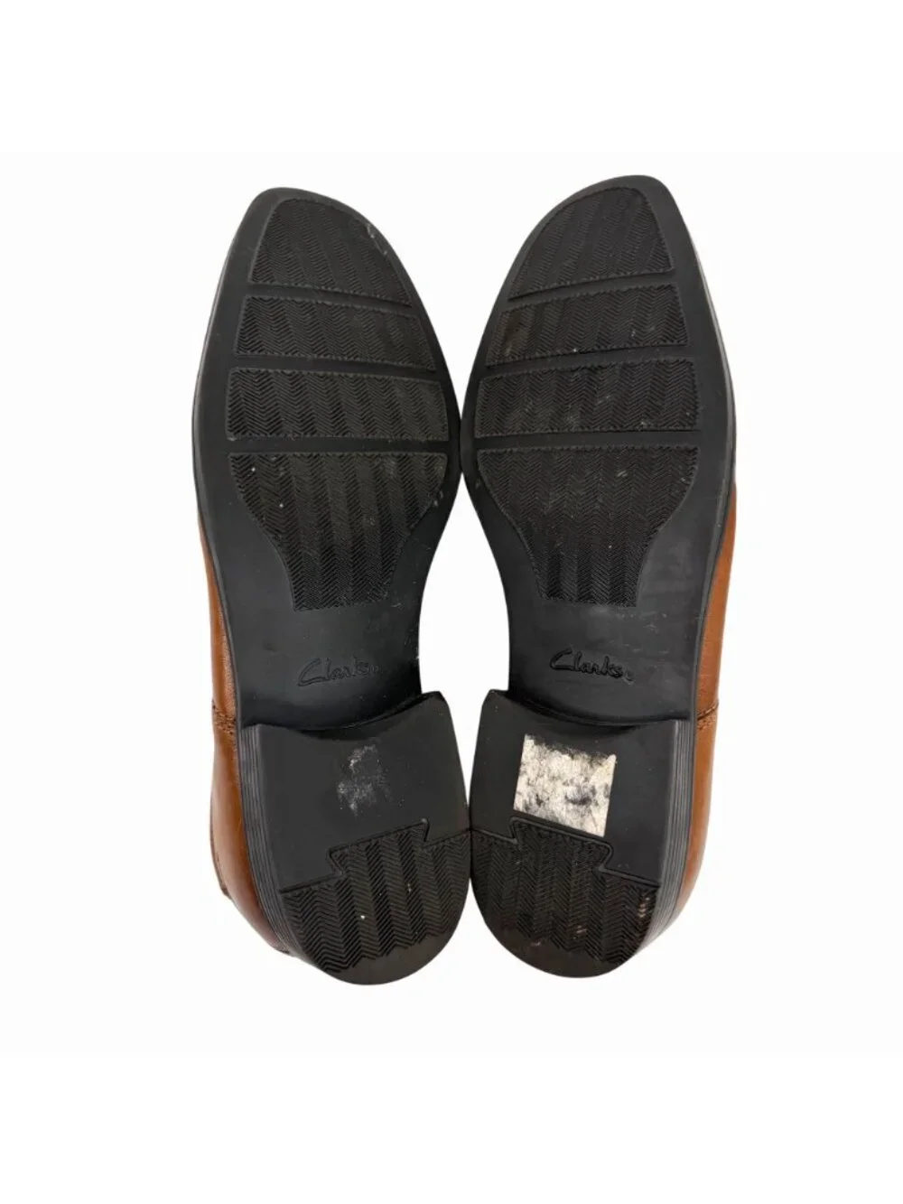CLARKS COLLECTION MEN'S LT BROWN ULTIMATE COMFORT LEATHER OXFORD LACE UP DRESS S